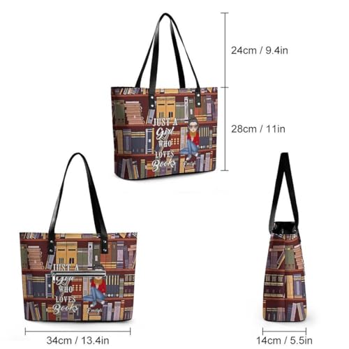 Just A Girl Who Loves Books Personalized PU Leather Bag Custom Book Lover Handbag Bookish Shoulder Bag Gift3