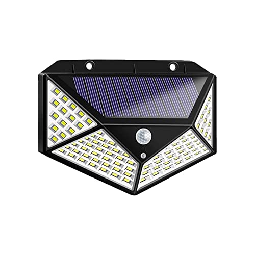 Lampe solaire extérieure 100 LED puissante avec détecteur de mouvement pour mur de jardin