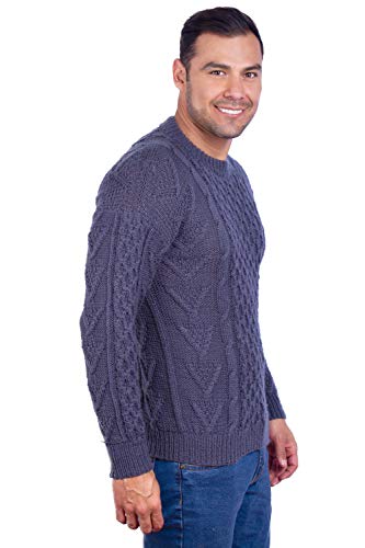 Handmade Warm Irish Aran Alpaca Sweater for Men - Nordic Pullover in Alpaca Wool3