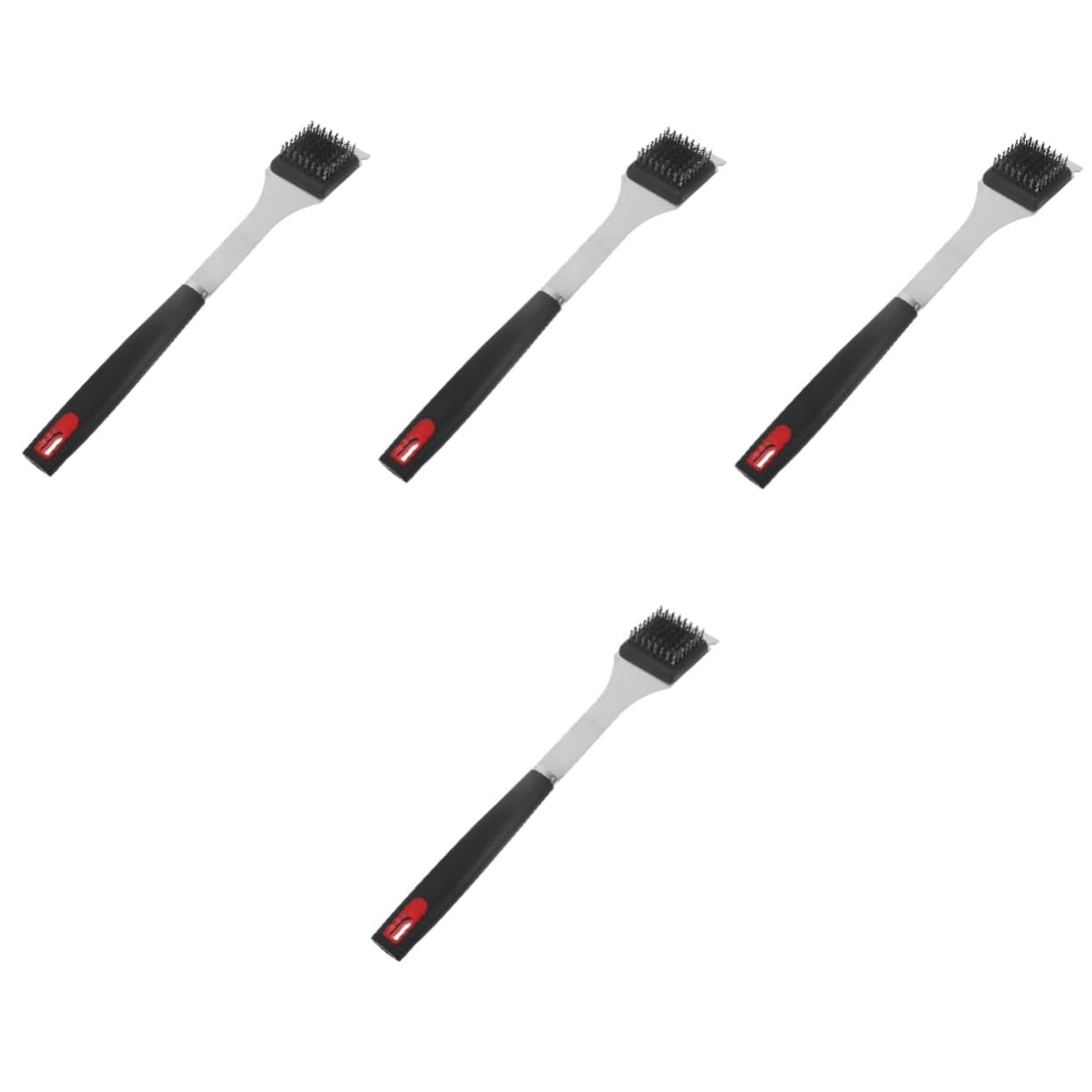 Happyyami 4kawałki Szczotka Do Czyszczenia Grilla Bbq Ze Stali Nierdzewnej i Materiału Ergonomiczny Uchwyt Lekka i Kompaktowa Oszczędzająca Idealna Do Akcesoriów Grillowych