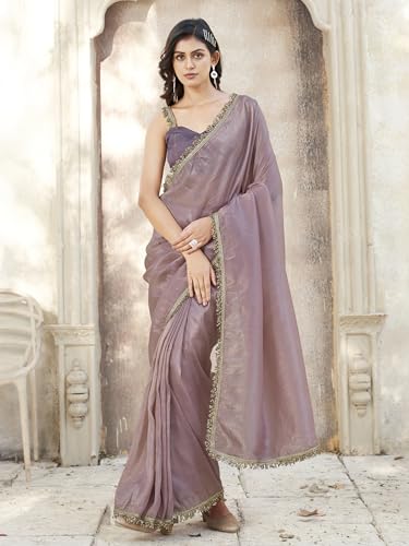 Image of Womanista Crunchy party saree for Women | organza saree for women