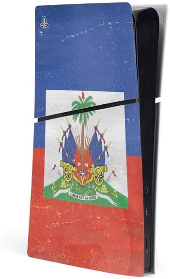 Skinit Decal Gaming Skin Compatible with PS5 Slim Digital Edition Console - Jamaican Flag Dark Wood Design