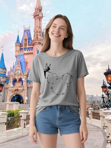 Image of Magic Kingdom Castle Shirt Holiday Short Sleeve Boho Clothes for Women
