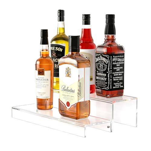 Image of JUESHA 2 Tier Liquor Bottle Display Shelf