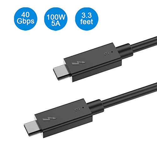 Thunderbolt 3 Cable 3.3FT 40Gbps(USB4)100W Charging Compatible with USB 3.1 Gen 1