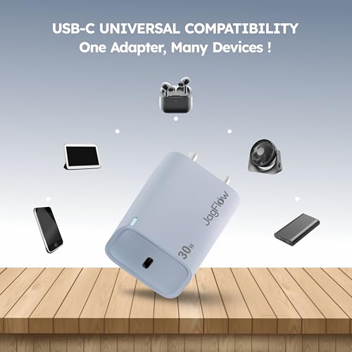 Image of Trueview 30W Fast Charging Power Adapter with Type-C Port | Wall Charger for Smartphones, Tablets & USB-C Devices | Blue