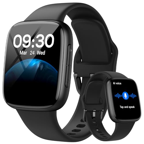 Gydom Smartwatch Herren 1,85″ AMOLED 3ATM Wasserdicht Fitnessuhr mit Telefonfunktion Herzfrequenz, SpO2, Schlaf, Stressüberwachung,100+ Sportmodi, Smart Watch für Android & iOS