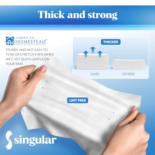 AH American Homestead Disposable Paper Hand Towels for Bathroom - White Guest Napkins - Linen-Like Bulk Wipes - 15.5" x 8" - Ideal for Wedding Reception or Dinner Party