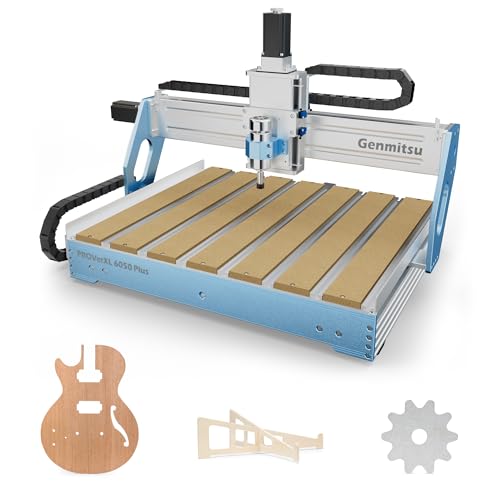 Genmitsu CNC Machine PROVerXL 6050 Plus for Metal Wood Acrylic MDF Carving, GRBL Control, 3 Axis Milling CNC Router Machine, Hybrid Table, Working Area 600 x 500 x 115mm (23.62' x 19.69' x 4.53')