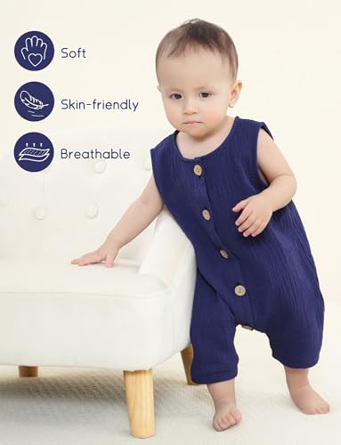 Happy Cherry Baby Unisex Sleeveless Bodysuit Infant Boys Girls Summer Romper Toddler Cotton Outfits Jumpsuit 0-24 Months4