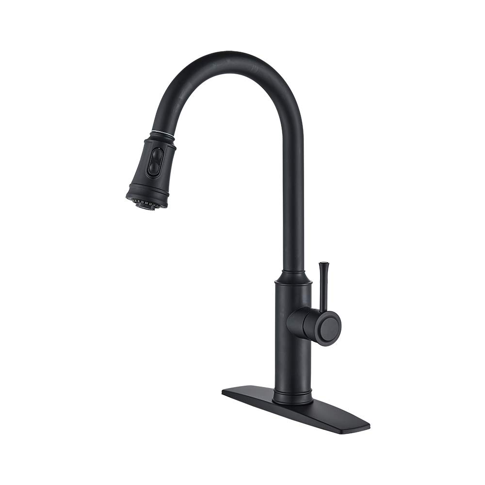 Buy FORIOUS High Arc Black Kitchen Faucet with Sprayer, Stainless Steel Kitchen Faucet with Pull