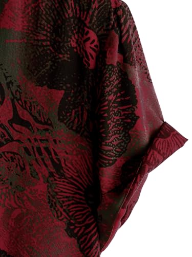 Image of JOTOOK Mens Hawaiian Shirt Short Sleeve Button Down Tropical Shirts Casual Floral Summer Beach Shirt