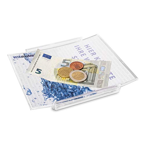 VITAdisplays® Zahlteller/Cash Tray BASIC, transparent, individualisierbar durch Papiereinleger (PX-020)