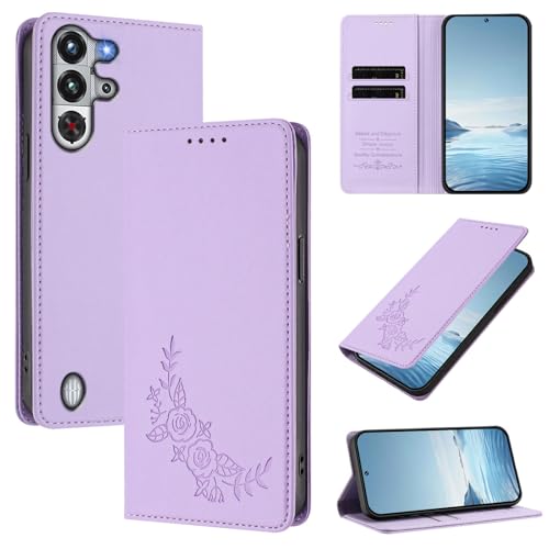 �X�}�z�P�[�X �Ή��@�� for ZTE Nubia RedMagic 10 Pro / 10 Pro Plus 5G�yRFID�u���b�N�z�y�J�[�h�z���_�[�t�����z �}�O�l�b�g�J�� �X�^���h�@�\�t���z�X�}�z�P�[�X Purple