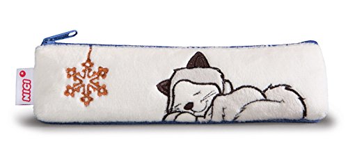 Preisvergleich Produktbild NICI 40938.0 - Mäppchen Schneekatzen Plüsch flach 19, 5x5cm