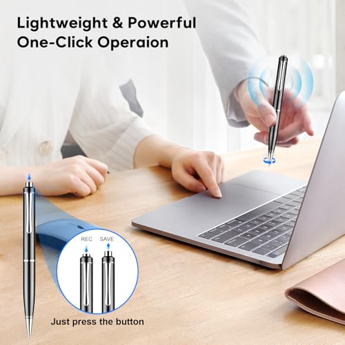 Voice Recorder with Playback, 128GB Digital Voice Activated Recorder with Intelligent Noise Reduction, Recording Device, 4800 Hours Smart Dictaphone for Conference