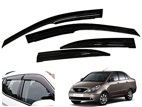Auto Pearl Car Rain Guards Wind Door Visor Side ||Wind Visor ABS Plastic Deflector ||Perfect As per Window Frame ||for - Indigo (Small, Set of 4)
