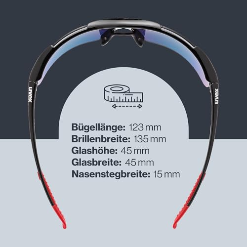 Uvex sportstyle 223 Sportbrille, black/red, one size – Ansicht 4