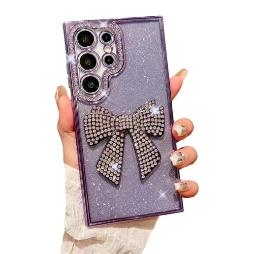 Coque Samsung S25 Ultra anti-choc à strass 3D et paillettes chic