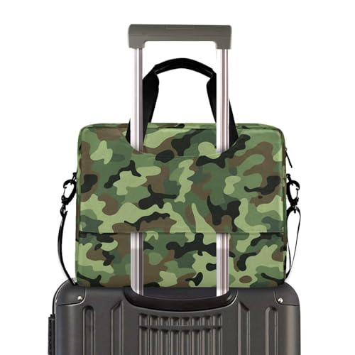Maletín portátil con cierre para laptop 15.6 pulg camuflaje verde miniatura 4