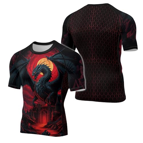 Dragon Baselayer Short Sleeve Rash Guard Shirt – BJJ MMA Wrestling Jiu-Jitsu Combat Sports
