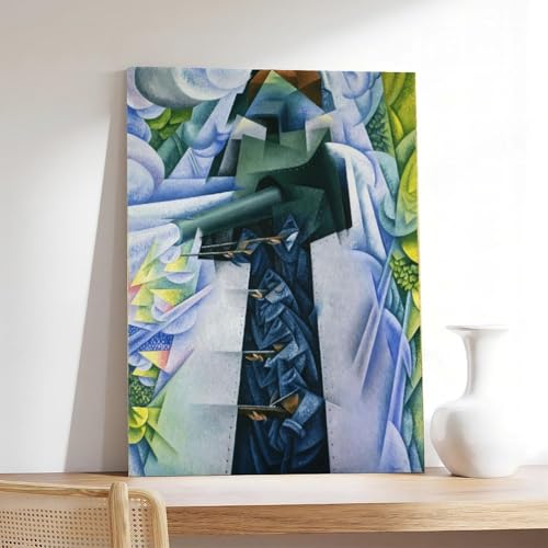 Impression sur toile train blindé Gino Severini décoration murale bureau avec cadre 30x45 cm
