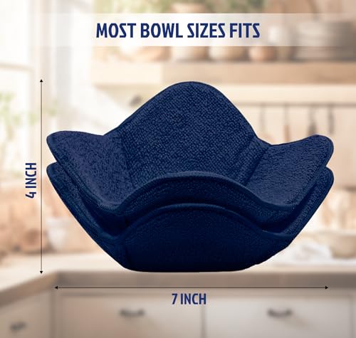 Set de 2 Porta Bowls Microwavables de Poliéster Azul Oscuro miniatura 2