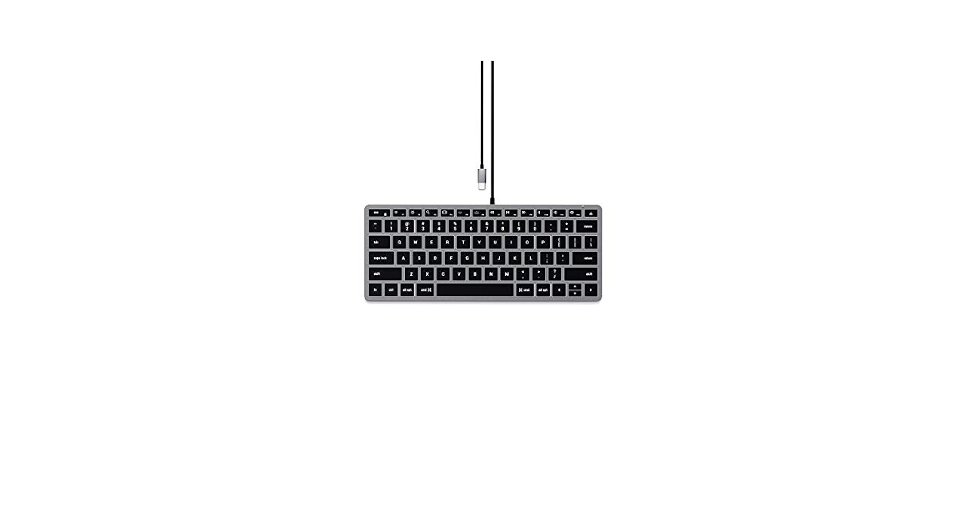 Amazon.com: Satechi Slim W1 有線背光鍵盤– 發光按鍵和USB C