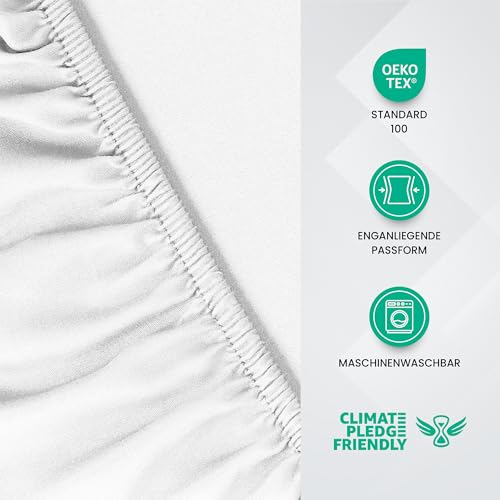Utopia Bedding - Spannbettlaken 160x200cm - Weiß – Ansicht 3