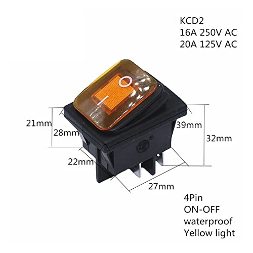 Interruptor basculante KCD2 resistente sellado con LED para aplicaciones marinas 3