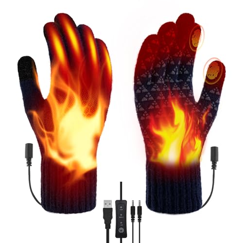 Ertisa Guanti riscaldati USB per donne e uomini, Guanti per