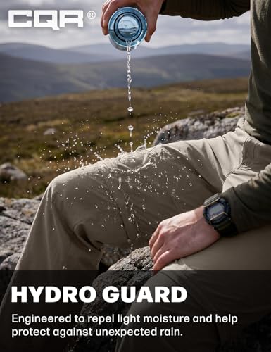 Image of CQR Men's Convertible Cargo Tactical Pants, Water Resistant Outdoor Hiking Pants, Zip Off Lightweight Stretch Work Pants