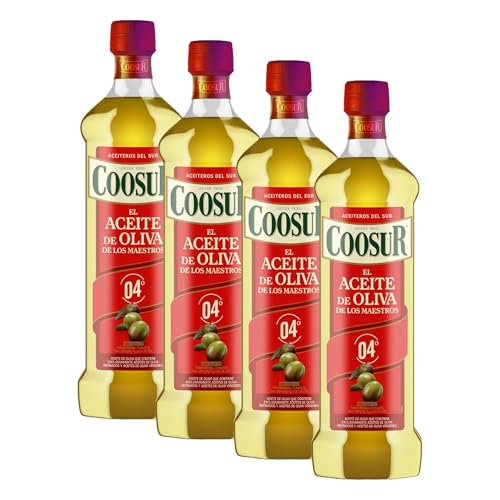 COOSUR - Aceite de Oliva Suave. El Aceite de los Maestros. Botella 1 L (Paquete de 4)