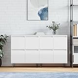DYRJDJWIDHW aparador 180 cm Largo,Mueble Auxiliar de Cocina,Aparadores 2 uds Madera contrachapada Blanco brilloAdecuado para cocinas, Salones pasillos