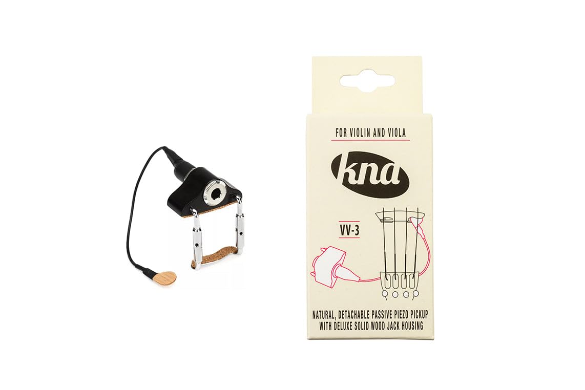 KNA VV-3 Portable Piezo Pickup for Violin and Viola – Lightweight Bridge-Mounted Sensor, Natural Acoustic Sound, Easy Installation, 1/4" Output Jack, No Instrument Modification, Handcrafted in Europe