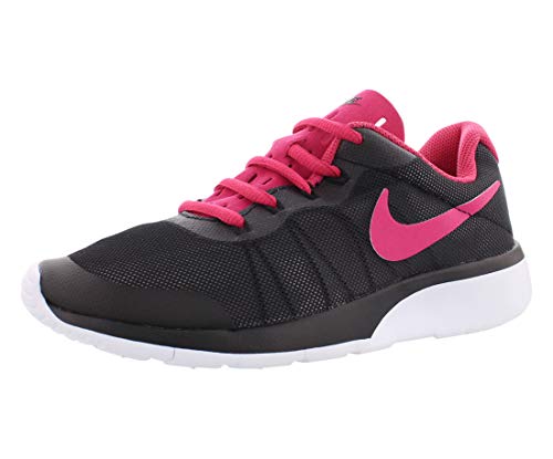 Nike Girls Tanjun Racer Running Shoes (7 Big Kid M, Black Rush Pink Platinum White)