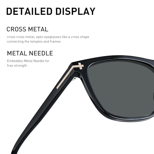 AVAWAY Square Polarized Sunglasses for Men UV400 Protection, Acetate Fashion Driving Outdoor Sport Glasses AV61124