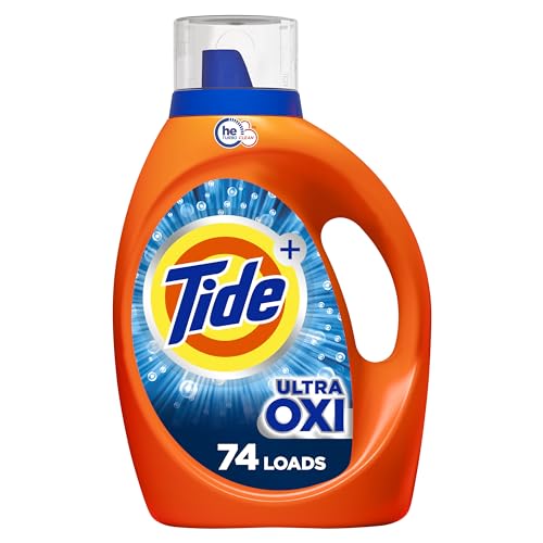 Image of Tide Ultra Oxi Liquid Laundry Detergent, 74 Loads, 105 fl oz, HE Compatible
