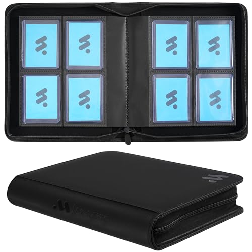 MORABTO Toploader Binder, Holds 128 Top Loaders,4 Pocket Top Loader Binders for 3