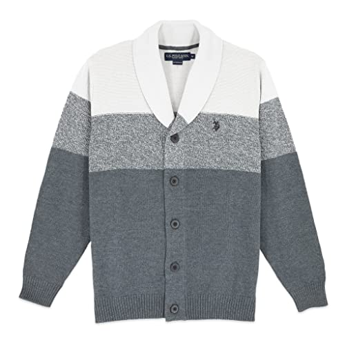 U.S. Polo Men's Colorblock Shawl Cardigan Sweater (Iron