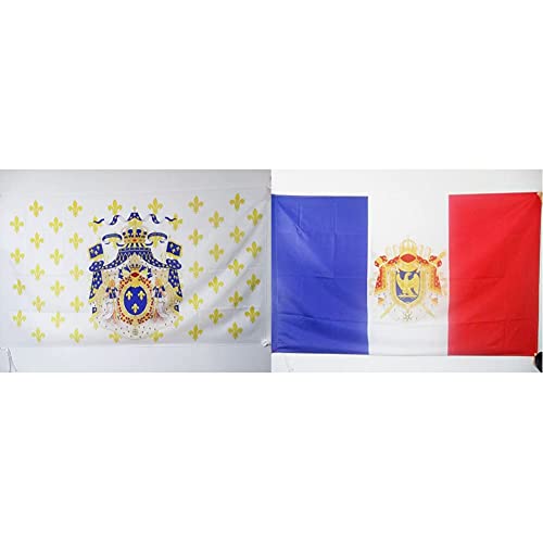 AZ FLAG Drapeau Royaume de France Grandes Armes 90x60cm - Royaliste Fleur de Lys & France Premier Empire 1804-1815 - Napoléon 60 x 90 cm