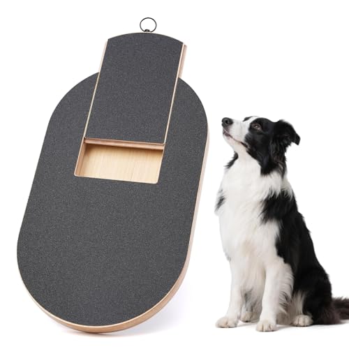 DOOKRON Oval Dog Scratch Pad for Nails Solid Nail Scratch Board with Treat for Dogs Durable Dog Nail File Toy