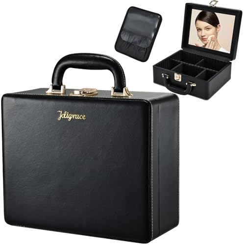 Joligrace Travel Makeup Case, Travel Makeup Organizer Case with M...