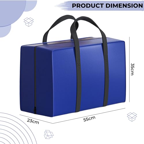 Image of Kraptick Storage Bag for Clothes, Cloth Organiser for Storage, Under Bed Storage Bag, Wardrobe Bags for Clothes Storage, Organiser for Cloth (Blue) (55cmX23cmX35cm) Waterproof (DMFP640)