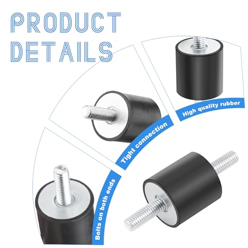 4 Stück M8 Gummipuffer, Gummi Isolator Halterungen,Gummilager mit Schrauben für Luftkompressoren Dieselmotoren Benzinmotoren Wasserpumpen(30 x 30, M8 x 23)