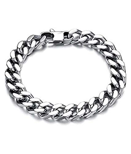 Ricky 100% Stainless Steel 14mm Thick Bold in Silver Chain Bracelet for Mens and Boys