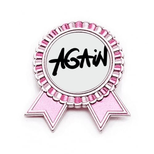 Broche Again en métal rose taille M badge humoristique pour veste et sac à dos