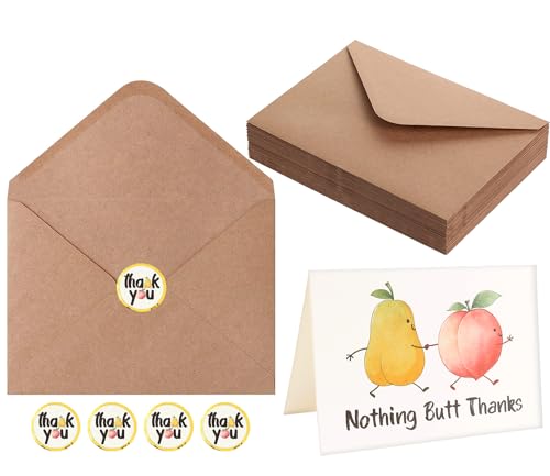 Funny Thank You Cards with Envelopes and Stickers Word Games Greeting Cards 4x6 Bulk Assorted Blank Great for Employees Teachers Friends Business Colleagues Gratitude 40