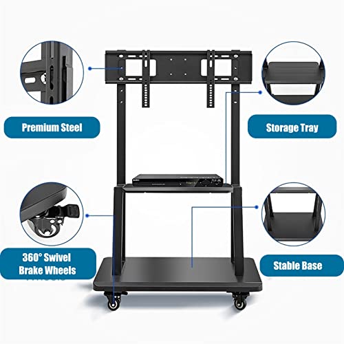 Soporte móvil negro para TV de piso, para TVs 32 a 70 pulgadas miniatura 7