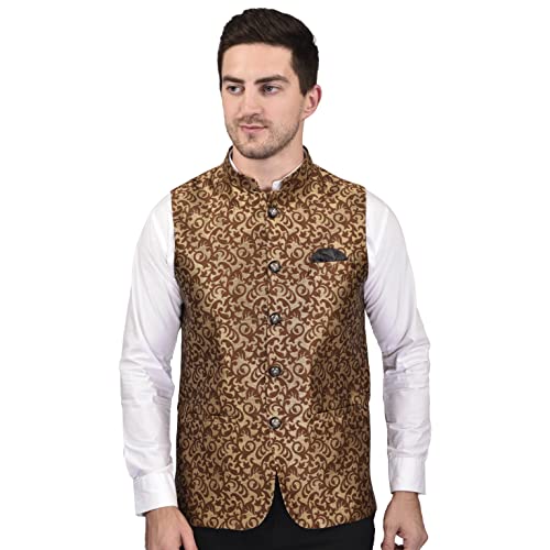 Image of PRINT CULTR Men's Printed Cotton Sleeveless Nehru /Modi jacket /Sadri /Waistcoat /Bundi Jacket /Jacket - For Festive /Wedding /Party | (PCN38)